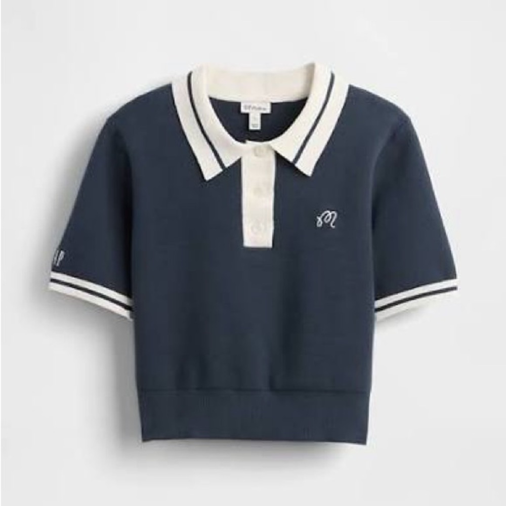 Malbon GAP Navy Polo with Cream Accents